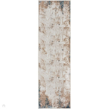 Glitz GLZ06 Modern Abstract Distressed Metallic Shimmer Hi-Low Textured Soft-Touch Polyester Low Profile Short-Pile Taupe/Blue/Grey/Cream/Multicolour Runner-Nourison-Rug Love - The Most Loved Rug Store